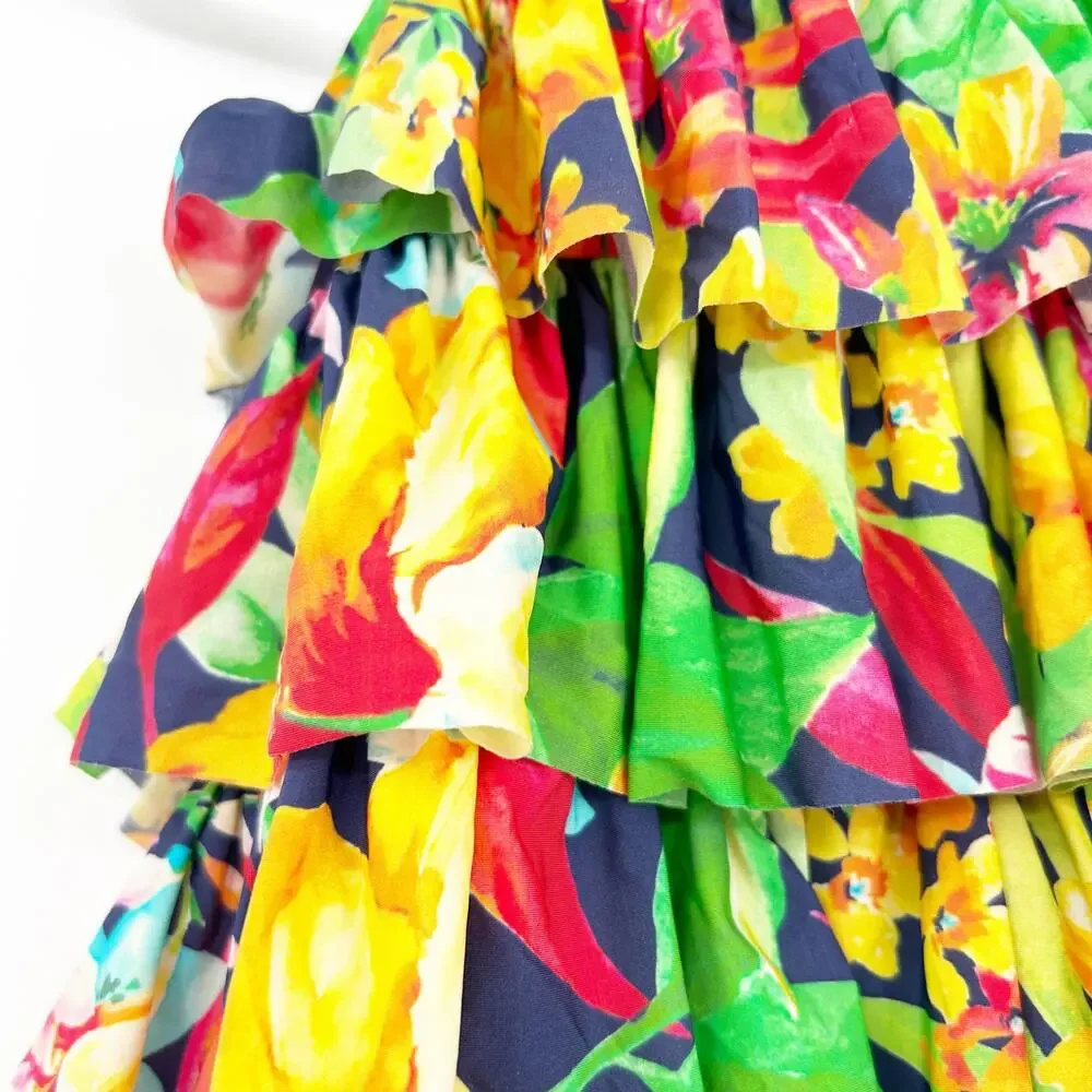 Ralph Lauren Baby‎ Girls Tiered Halter Tropical Floral One Piece Swimsuit 18M